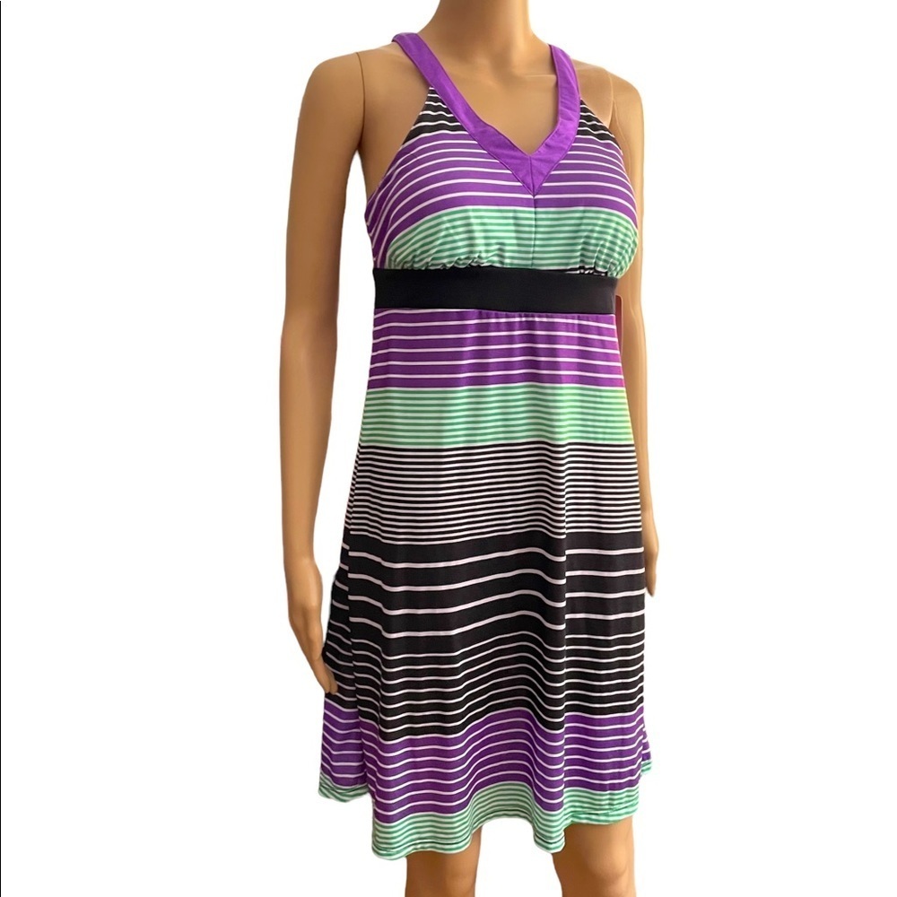 NWT Zeroxposur Outdoor Lifestyle purple Striped Dress size Small